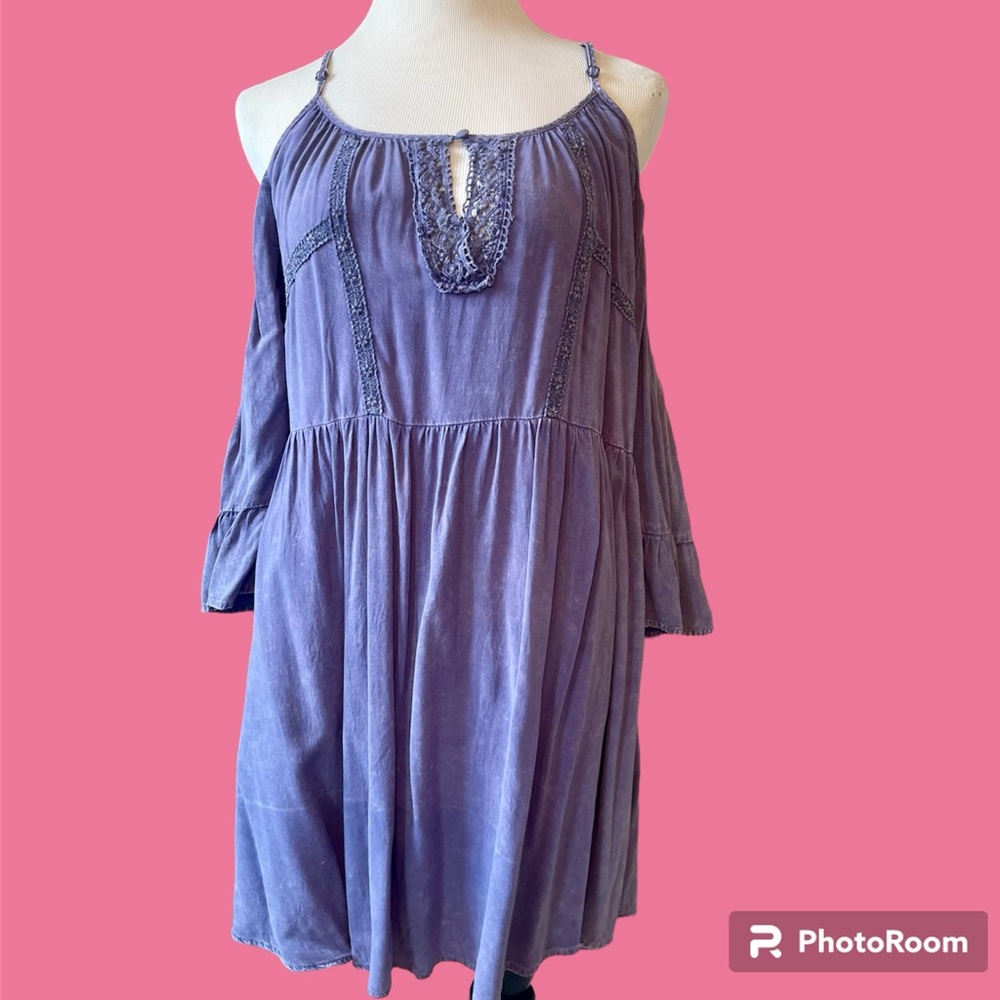 BLUE MINERAL WASHED DRESS